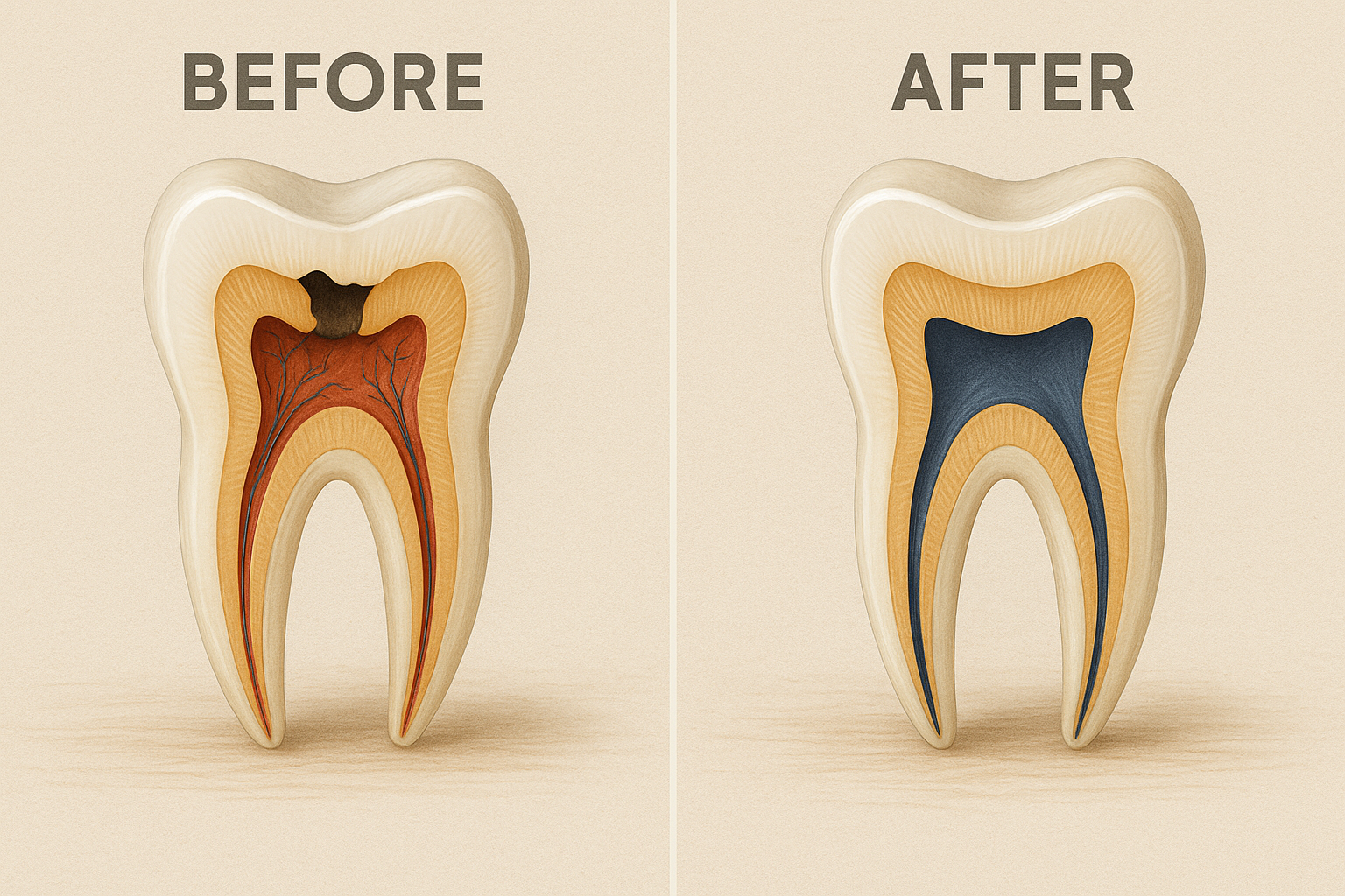 Before after Root Canal