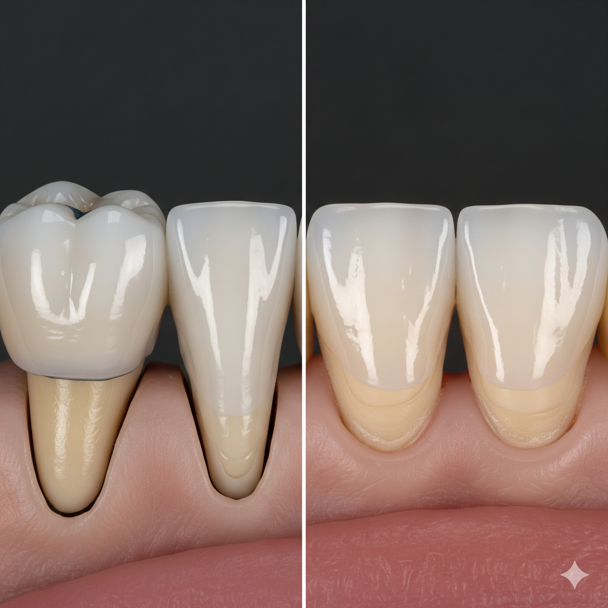 dental crown vs veneer
